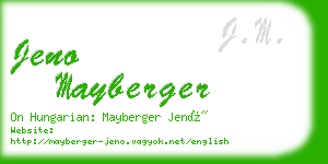 jeno mayberger business card